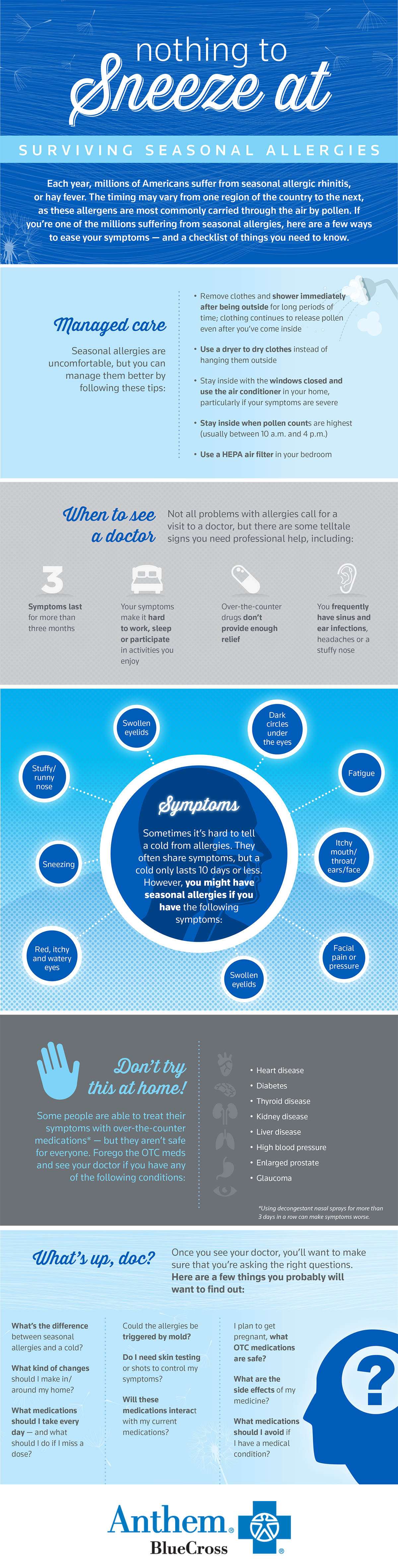 Infographic addresses the causes and treatment options for dealing with burdensome seasonal allergies.